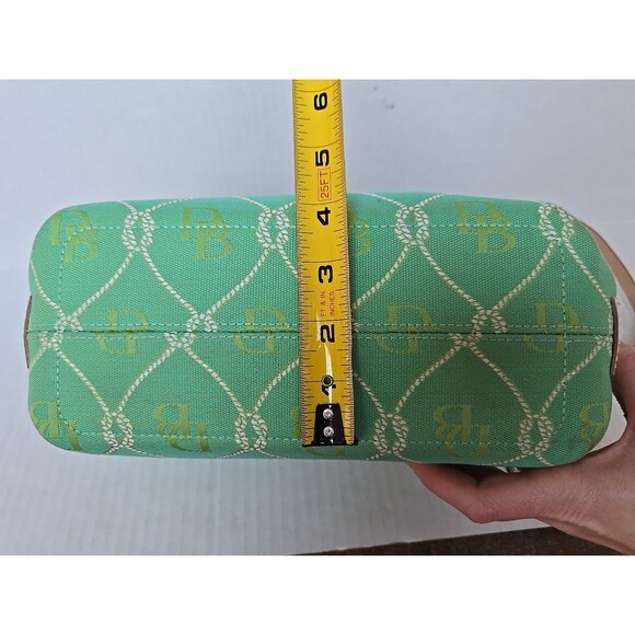 Dooney And Bourke Signature Rope Lattice DB Canvas Y2K Satchel Mint White - Picture 9 of 16